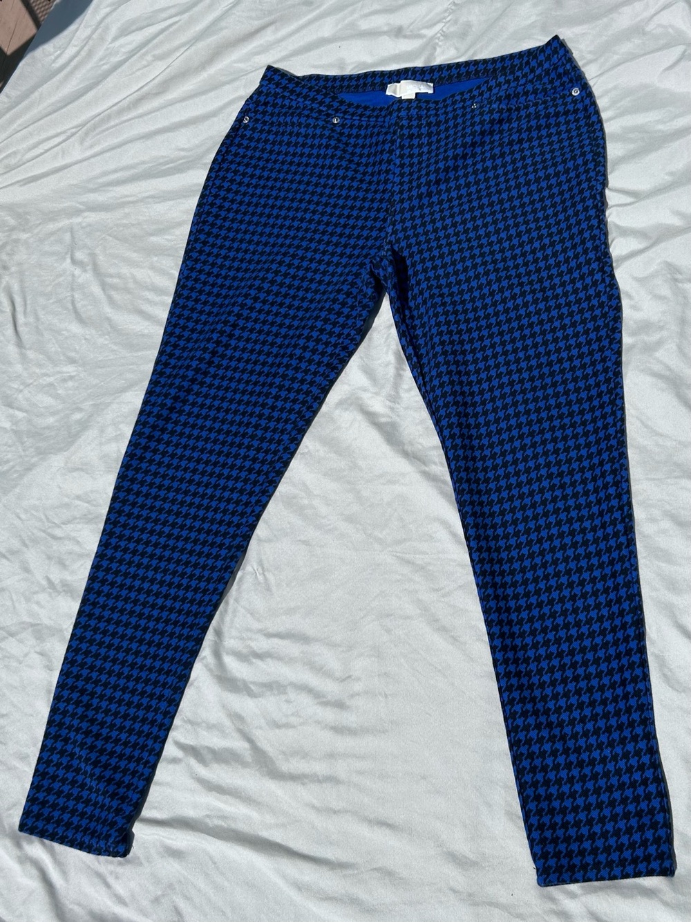 Michael Kors Houndstooth Black & Blue Size Large pants